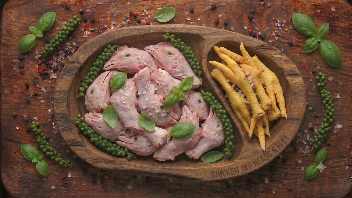 CHICKEN 1KG HEADS & FEET