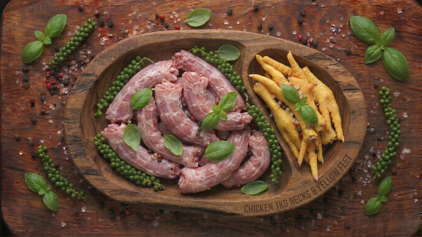 CHICKEN 1KG NECKS & YELLOW FEE