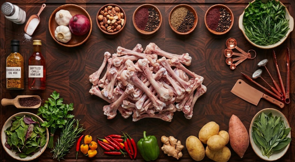 CHICKEN THIGH BONES P/KG TRAY